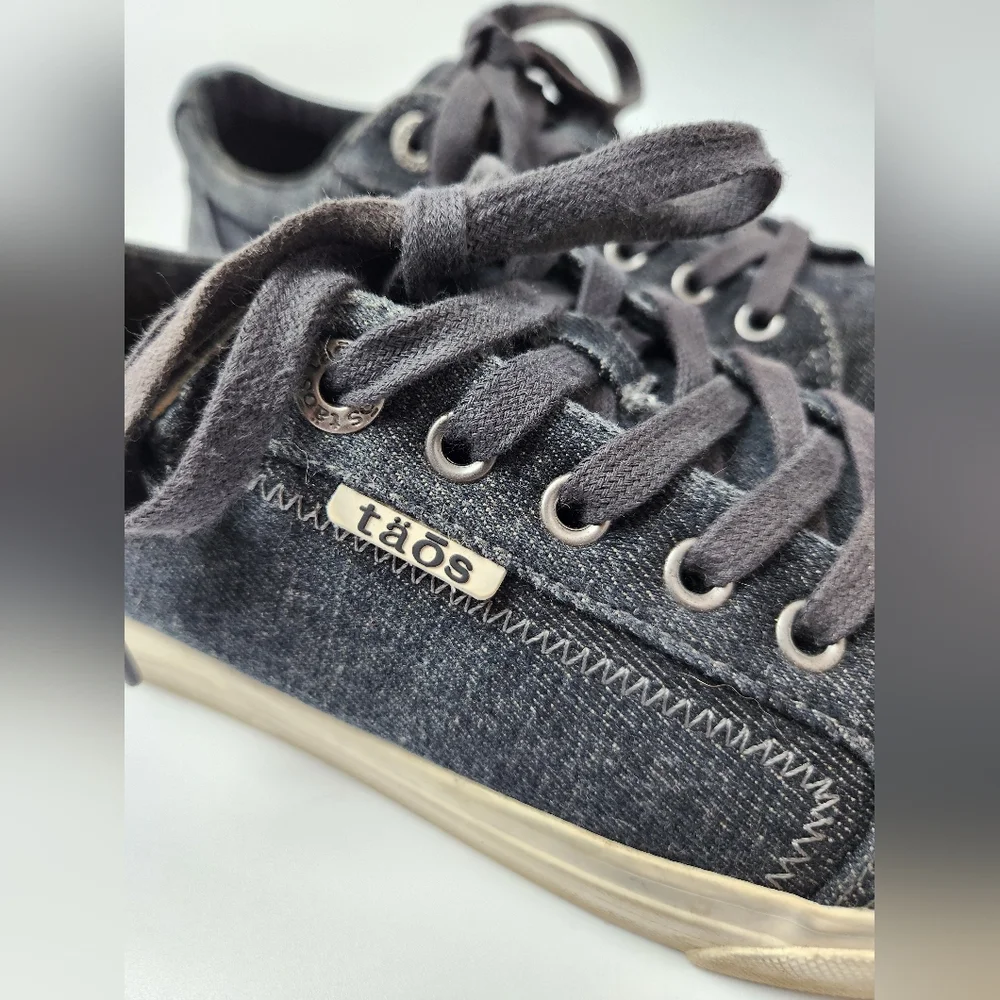 Nautical Taos Plim Soul Women's‎ Sneakers Shoes Size 9 Gray Wash Fabric Lace Up